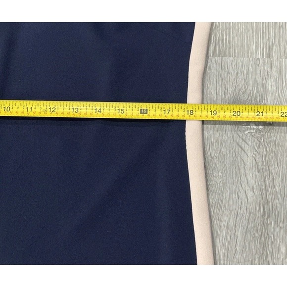 Vince Camuto Womens Dress Navy Blue Pink Side Stripe Shift 3/4 Sleeves size 14 - Picture 7 of 10